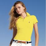 polo ralph lauren tee shirt de femmes small pony mode yellow